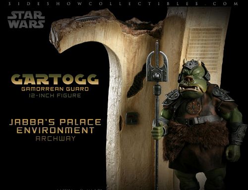 star wars sideshow Gartogg Gamorrean Guard 12-inch Figure & Jabba’s Palace Environment Archway