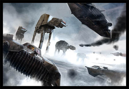 star wars artworks benjamin carrr batailles de Hoth
