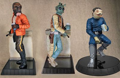Star Wars Gentle Giant Walrus Man, Greedo and Blue Snaggletooth Statue