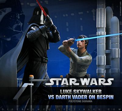 Star Wars Sideshow Luke Skywalker VS Darth Vader On Bespin Diorama