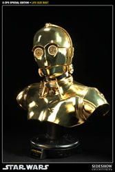 star wars c3po life size buste sideshox special edition