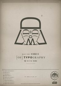 Star Wars May The Force of Typography H-57 poster