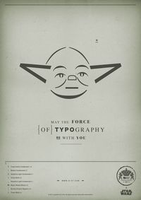 Star Wars May The Force of Typography H-57 poster