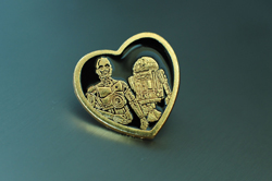 Star Wars Gold Heart Charoty Pins C-3PO et R2-D2 USA