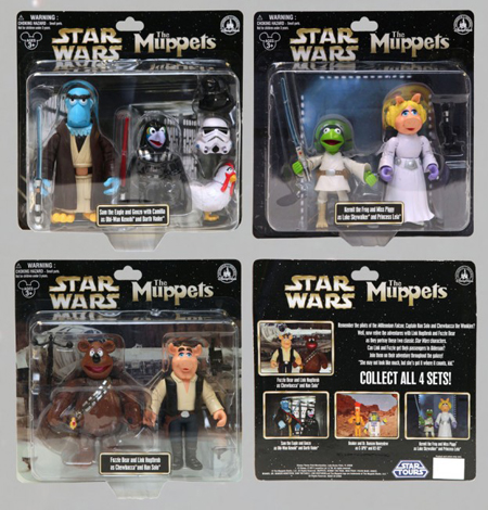star wars disney muppets kermit peggy figurines 2-pack