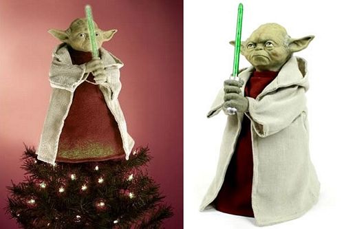Star Wars Yoda with LED Light Saber Tree Topper