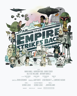 star wars movie style artwork art fan empire strike bakc a new hope retunr of the jedi