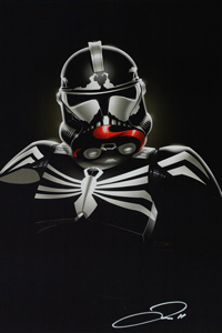 star wars art of leah auction ebay enchere artwork artiste