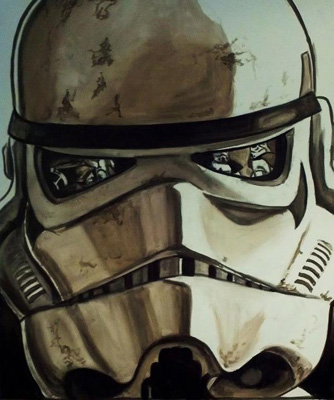 star wars artwork christian waggoner sandtrooper reflection sdcc 21012 painting