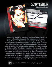 star wars celebration vi 501 bash party sketch cards George Lucas Signed