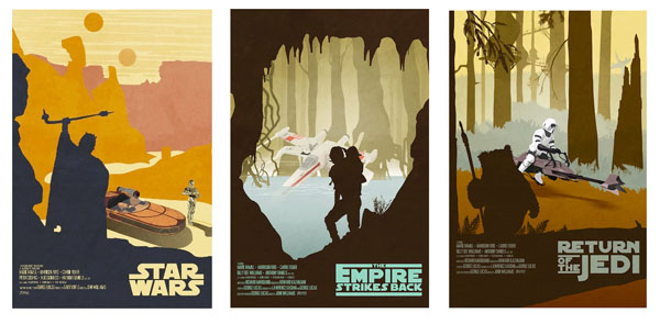 star wars etsy.com artworks art poster original trilogie