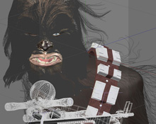 star wars artwork chris wahl chewbacca han solo hoth conception