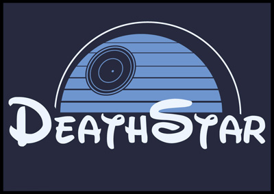 star wars disney tee-shirt death star upon a star