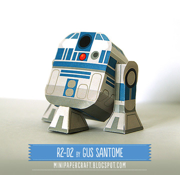 star wars papercraft R2-D2 droide montage collage