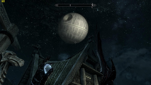 star wars skyrim video game replace moon by death star