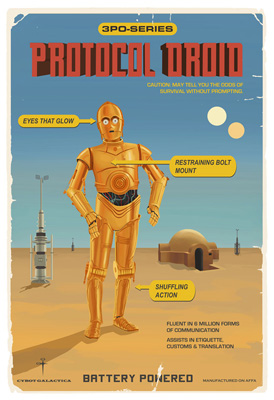 star wars acme archives steve thomas C-3PO protocole droid artwork