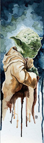 star wars david kraig art aquarelle vador dark maul droids yopda chewbacca