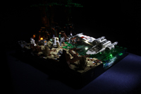 star wars lego diorama MOC MOCEUR dagobah X-Wng crash yoda light-up