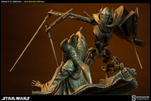 star wars sideshow collectibles Hunt for the Jedi general grievous shaak ti faux bronze diorama
