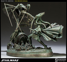 star wars sideshow collectibles Hunt for the Jedi general grievous shaak ti faux bronze diorama