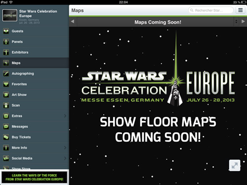 star wars celebration europe II application mobile