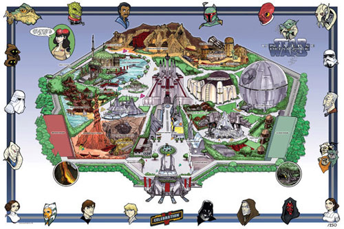 star wars tom hodges artwork art Star Wars Universe Dream Park Map