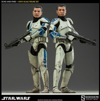 star wars san diego comic con sideshow collectibles echo and fives clone trooper sixth scale figure