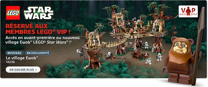 star wars lego ewok village vip member avalable le retour du jedi