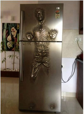 star wars fridge frigo han solo carbonite