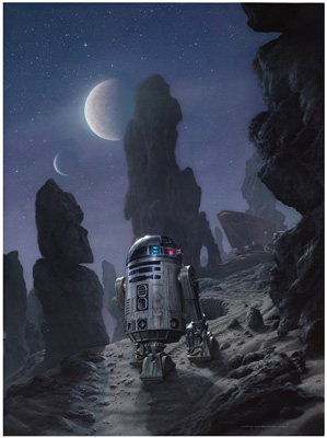 star wars jerry vanderstelt art artwork R2-D2 original art lonely mission