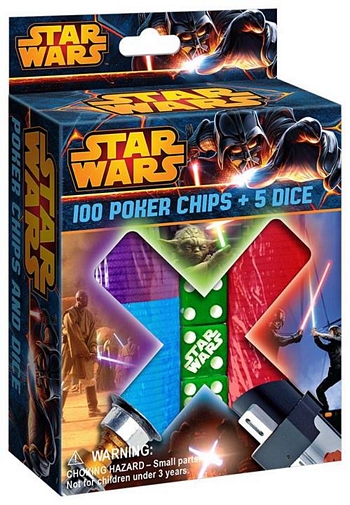 Star Wars Cartamundi 100 poker Chips and 5 Dices