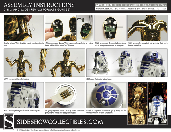 star wars sideshow collectibles r-d c-3po premium format figure assembly montage instruction