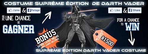 Concours costume Darth Vader Halloween Depot