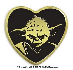 Star Wars Darth Vader and yoda Gold Heart Pins 2013