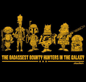 star wars tee-shirt bounty hunter badass tiny chasseur de prime