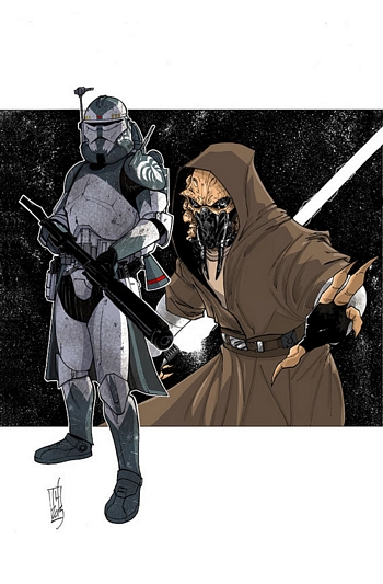 Star Wars Tom Hodges Commanders and Generals: Wolffe and Plo Koon Print