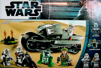 star wars lego contrefaon chine stormtrooper sandtropper mini fig faux super moto