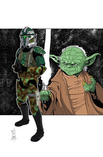 Star Wars Tom Hodges Commander Gree and Yoda