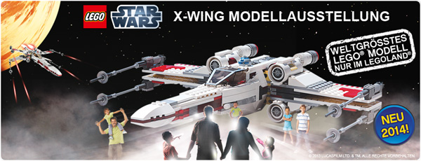 star wars lego park legoland X-Wing life size tailel relle allemagne