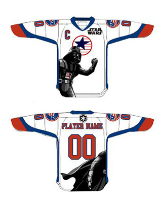 star wars hockey team US USA moins de 18 U18 Sarth vader shirt