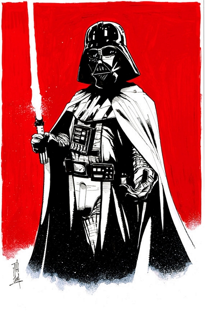 Star Wars Tom Hodges Original Art Darth Vader