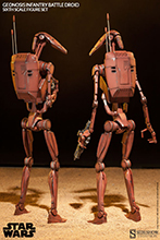 star wars sideshow collectibles geonosis battle droids set battle droids commander yellow jaune sixth scale figure