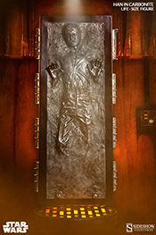 star wars sideshow collectibles han sol oin carbonite life size figure