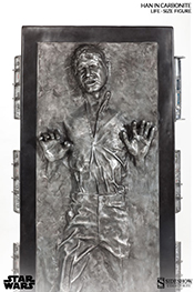 star wars sideshow collectibles han sol oin carbonite life size figure
