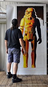 star wars action figure life size painting boba fett stormtrooper greedo