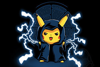 star wars tee shirt emperor pikachu pokemon electricite