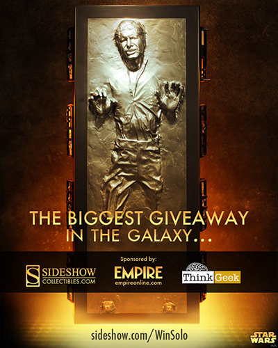 star wars sideshow collectibles han solo in carbonite life size giveaway concours