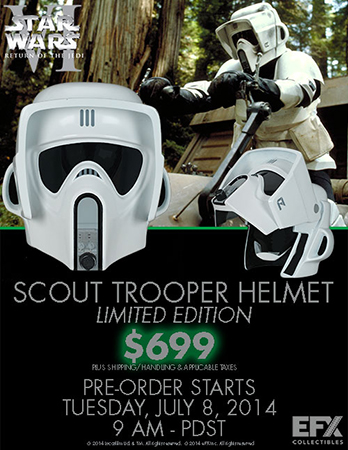 star wars efx collectibles scoot trooper helmet biker scout limited edition