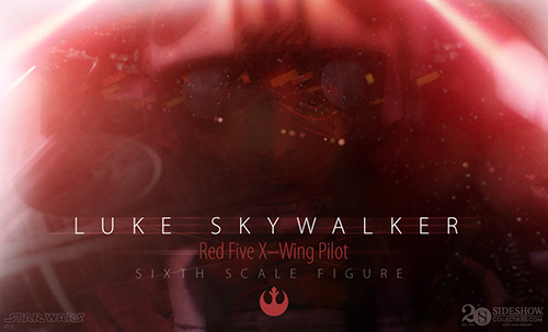 star wars sideshow collectibles teaser sdcc luke skywalker x-wing pilote red five sixth scale figure