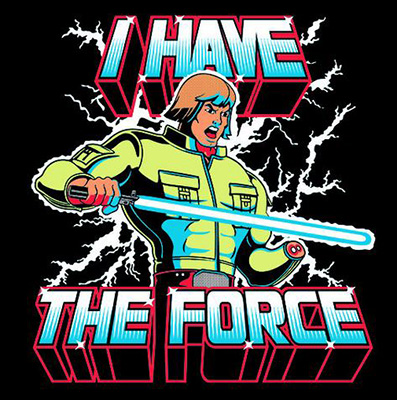star wars popuptee tee-shirt master of the universe motu luke skywalker lightsaber